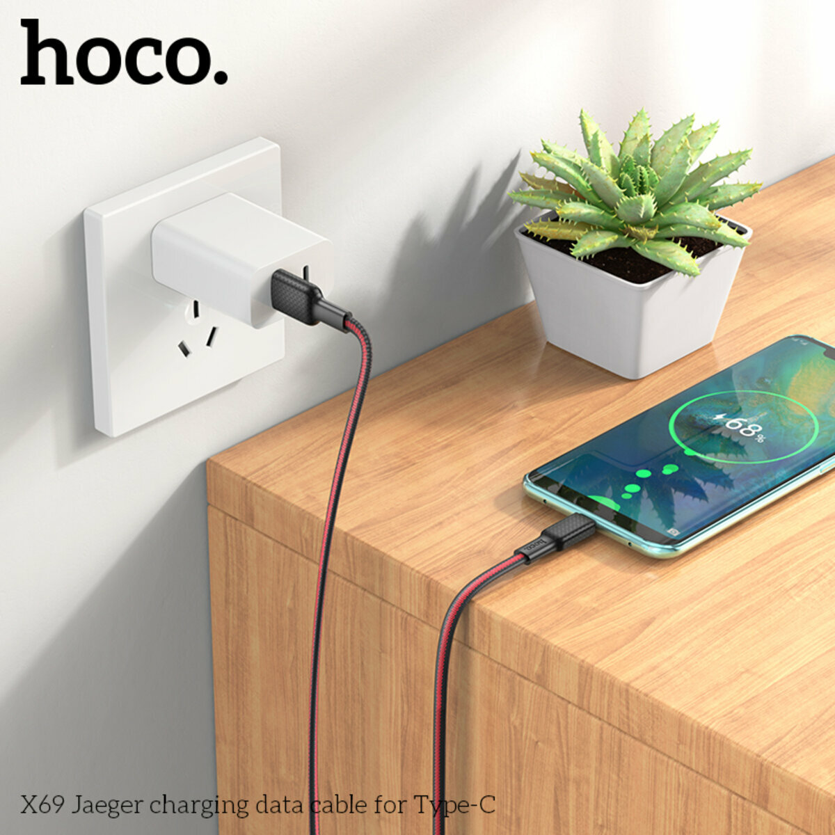 Кабель Hoco X69 Jaeger USB to Type-C 1м черный (HC-X69-UC-Black) смотреть фото №3