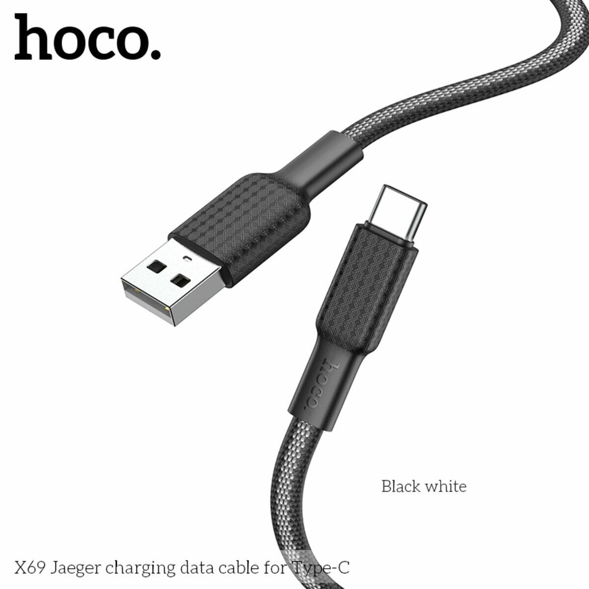 Кабель Hoco X69 Jaeger USB to Type-C 1м черный (HC-X69-UC-Black) смотреть фото №6