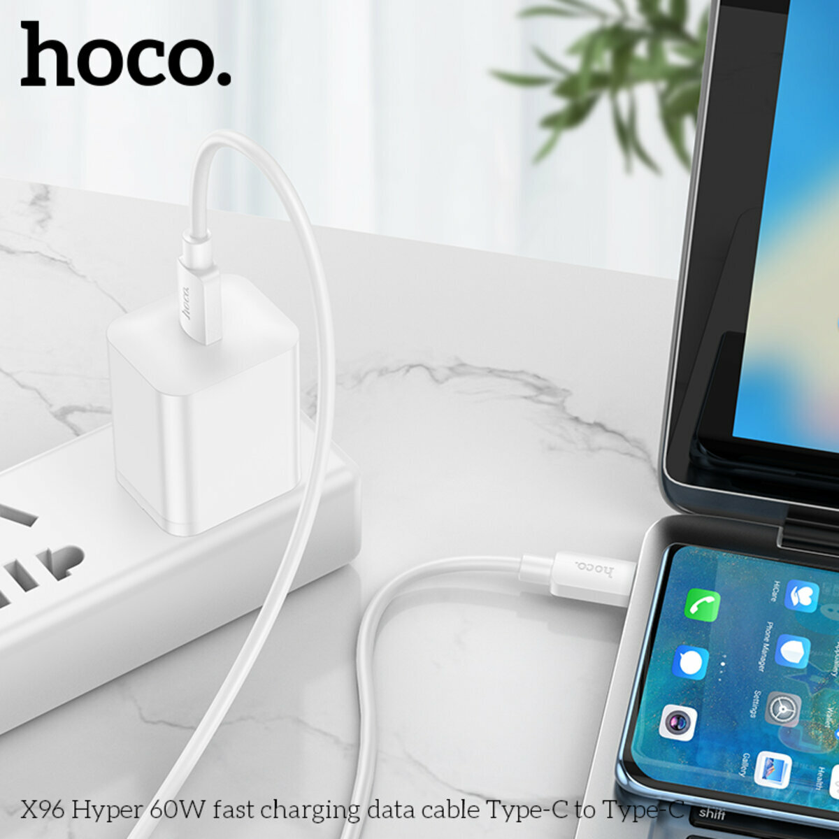 Кабель Hoco X96 Hyper Type-C to Type-C 60W 1м черный (HC-X96-CC-60W-Black) смотреть фото №4