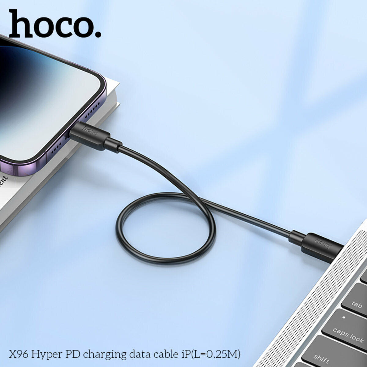 Кабель Hoco X96 Hyper Type-C to Lightning PD 0,25м черный (HC-X96-L-0.25m-Black) смотреть фото №4