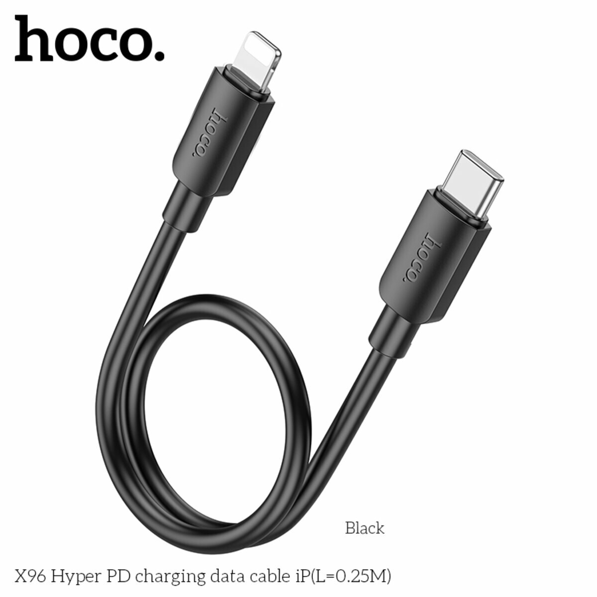 Кабель Hoco X96 Hyper Type-C to Lightning PD 0,25м черный (HC-X96-L-0.25m-Black) смотреть фото №2