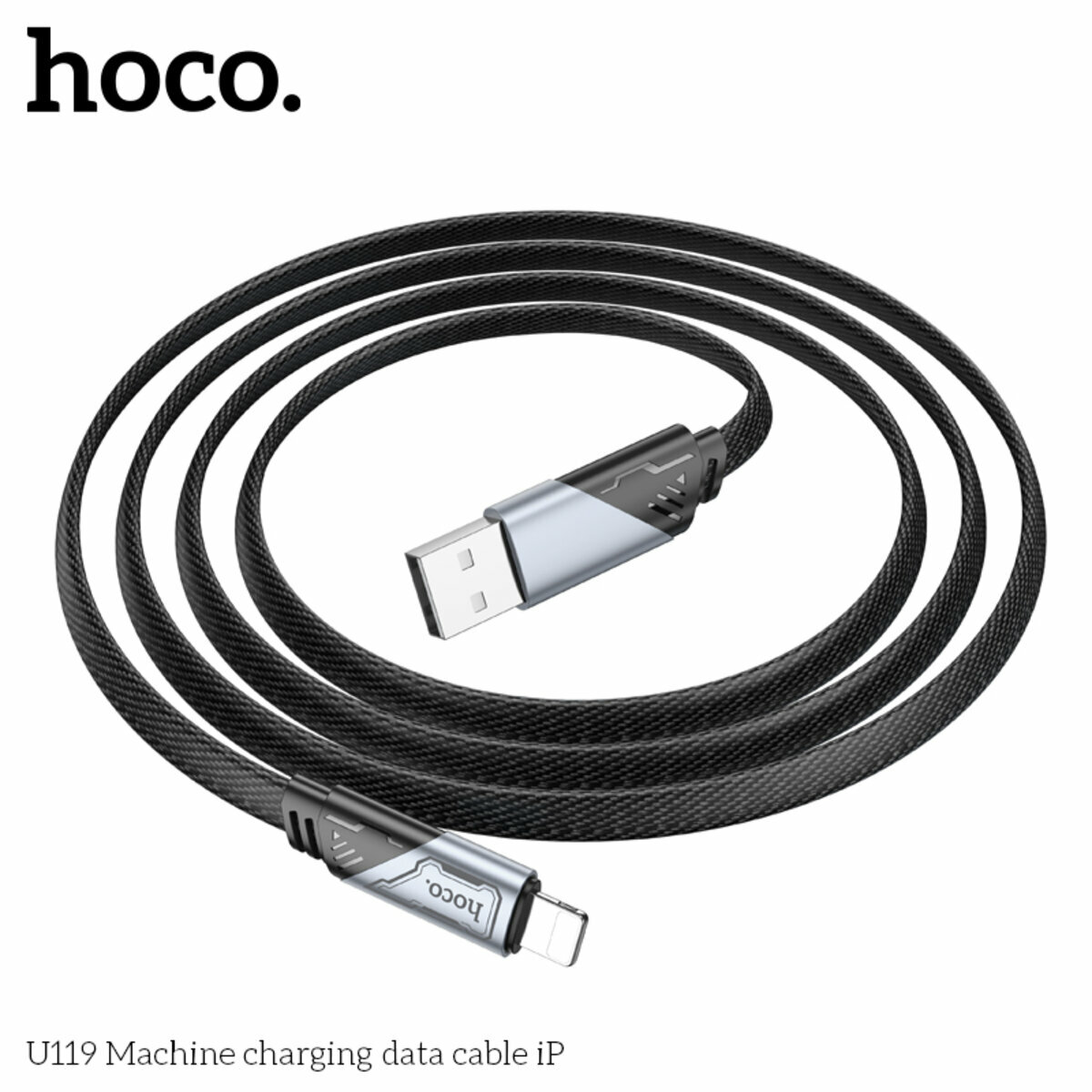 Кабель Hoco U119 Machine USB to Lightning 1.2м чорний (HC-U119-UL-Black) дивитися фото №5