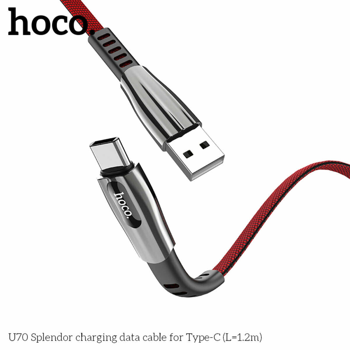 Кабель Hoco U70 Splendor USB to Type-C 1.2м темно-серый (HC-U70-UC-Gray) смотреть фото №5