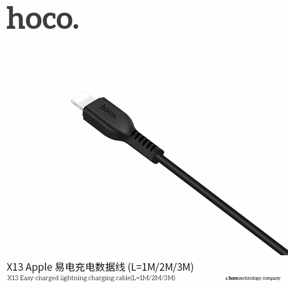 Кабель Hoco X13 Easy charged USB to Lightning 1м чорний (HC-X13-UL-1m-Black) дивитися фото №7