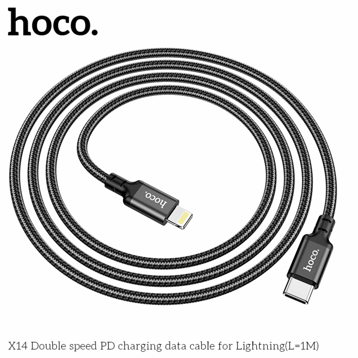 Кабель Hoco X14 Double speed PD Type-C to Lightning 1м черный (HC-X14-L-1m-Black) смотреть фото №7