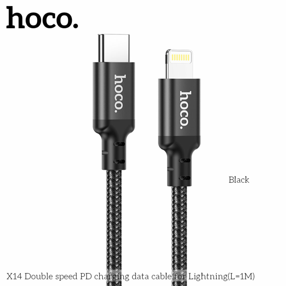 Кабель Hoco X14 Double speed PD Type-C to Lightning 1м черный (HC-X14-L-1m-Black) смотреть фото №2