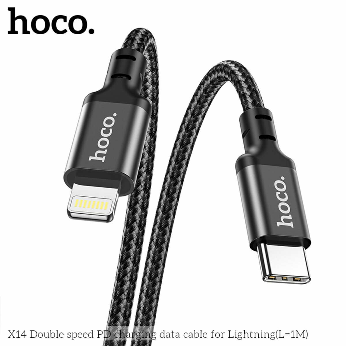 Кабель Hoco X14 Double speed PD Type-C to Lightning 1м черный (HC-X14-L-1m-Black) смотреть фото №8