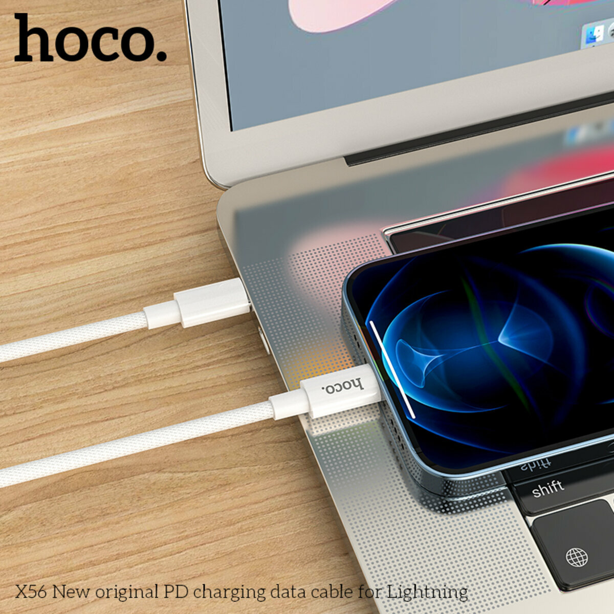 Кабель Hoco X56 New original USB to Lightning 1м білий (HC-X56-L-White) дивитися фото №5