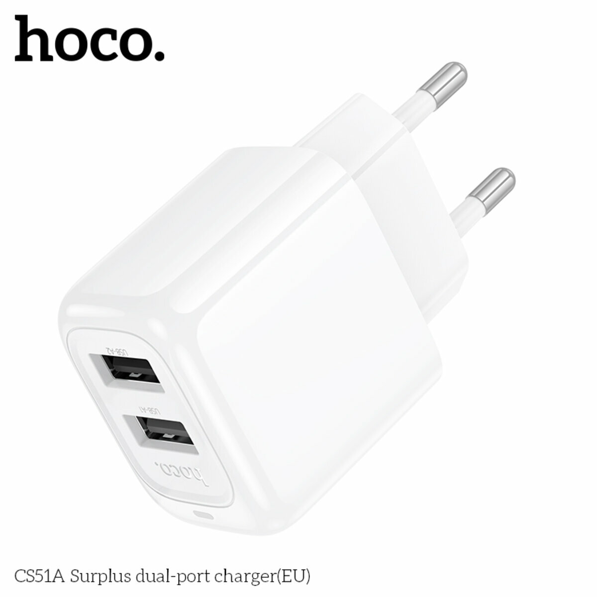 Мережевий зарядний пристрій Hoco CS51A Surplus білий (HC-CS51A-White) дивитися фото №6