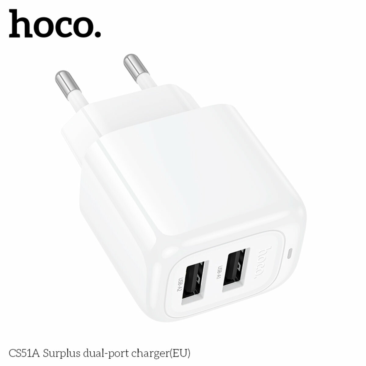Мережевий зарядний пристрій Hoco CS51A Surplus білий (HC-CS51A-White) дивитися фото №8