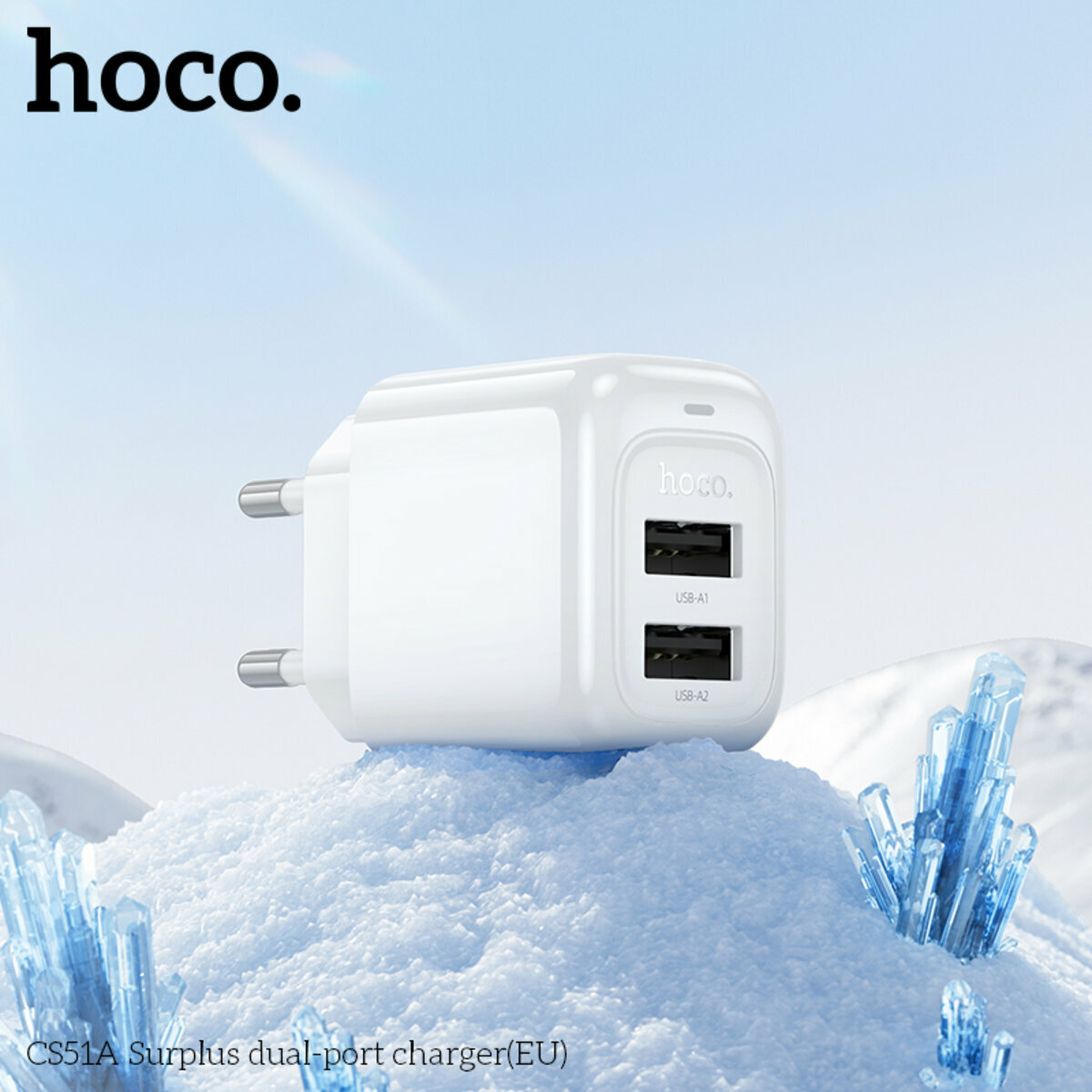 Мережевий зарядний пристрій Hoco CS51A Surplus білий (HC-CS51A-White) дивитися фото №3