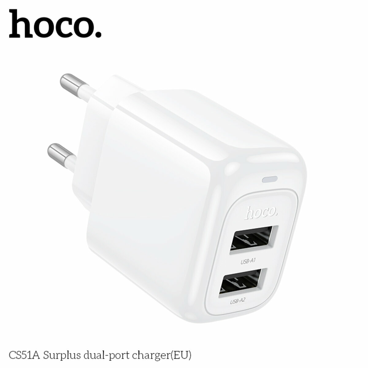 Мережевий зарядний пристрій Hoco CS51A Surplus білий (HC-CS51A-White) дивитися фото №7