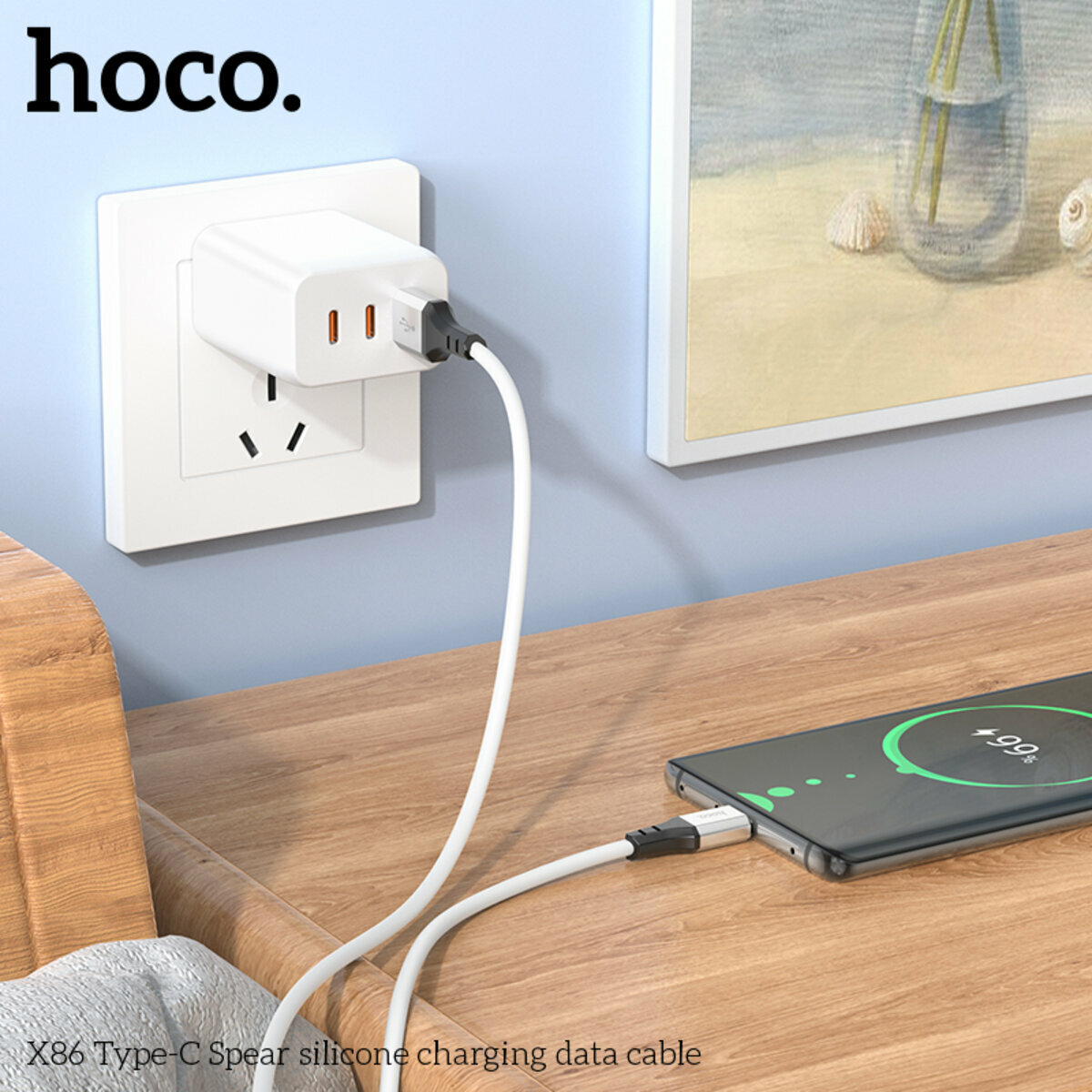 Кабель Hoco X86 Spear USB to Type-C 1м черный (HC-X86-UC-Black) смотреть фото №4