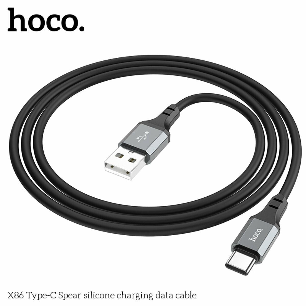 Кабель Hoco X86 Spear USB to Type-C 1м черный (HC-X86-UC-Black) смотреть фото №5