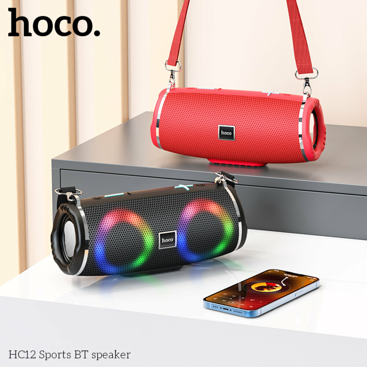 Портативна Акустика Hoco HC12 Sports BT Speaker чорна (HC-HC12-Black) дивитися фото №2