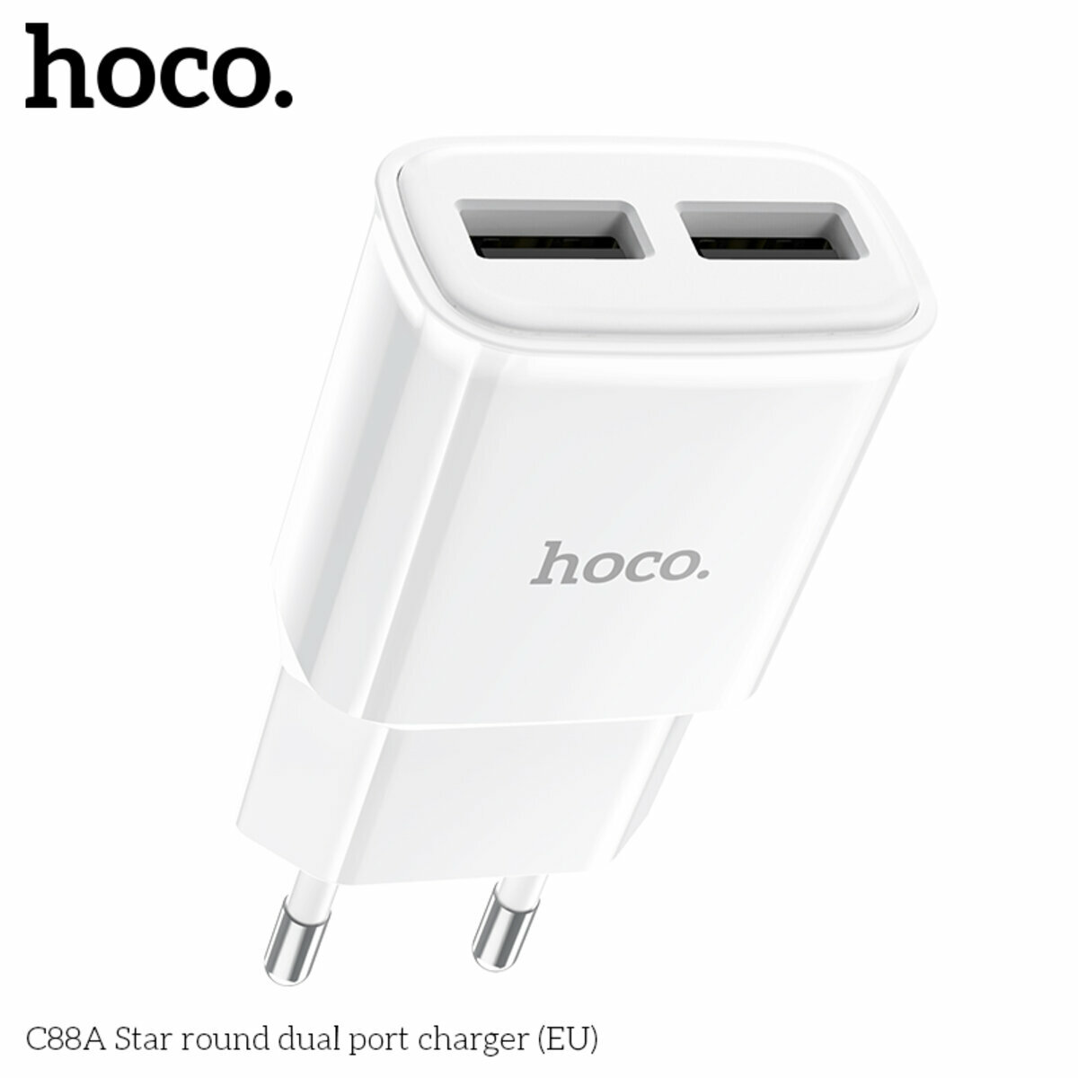 Мережевий зарядний пристрій Hoco C88A Star round білий (HC-C88A-White) дивитися фото №4