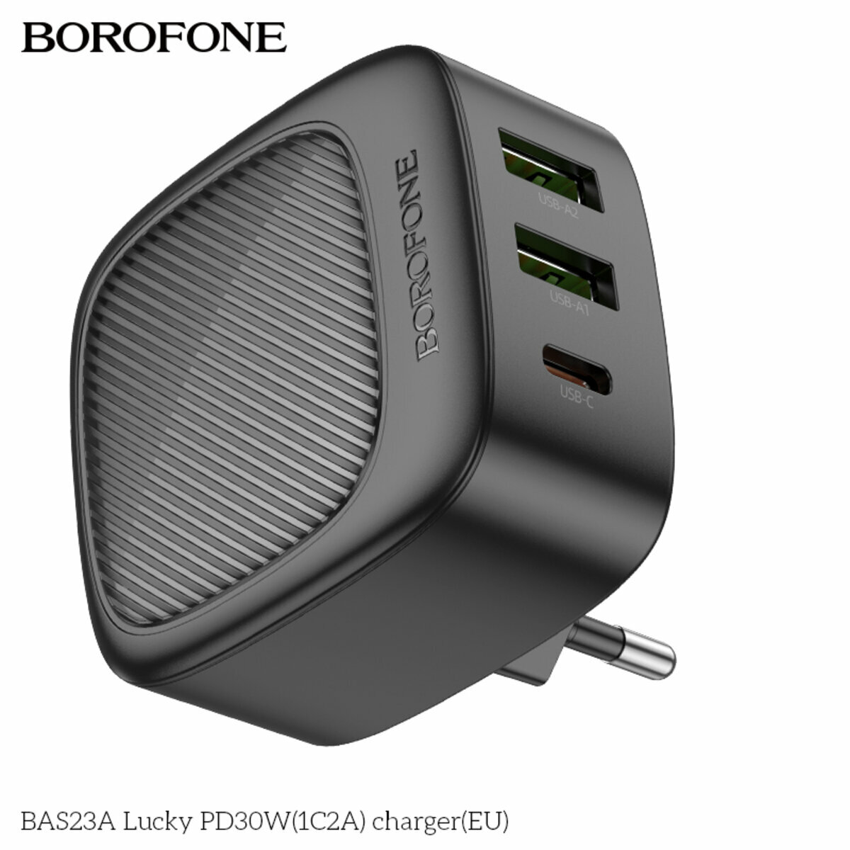 Мережевий зарядний пристрій Borofone BAS23A Lucky PD30W (1C2A) чорний (BF-BAS23A-Black) дивитися фото №7
