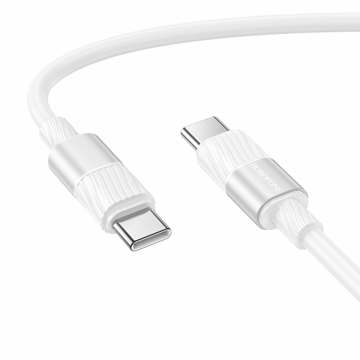 Кабель Borofone Charge 60W Type-C to Type-C 1м белый (BF-BX106-CC-White) смотреть фото №1