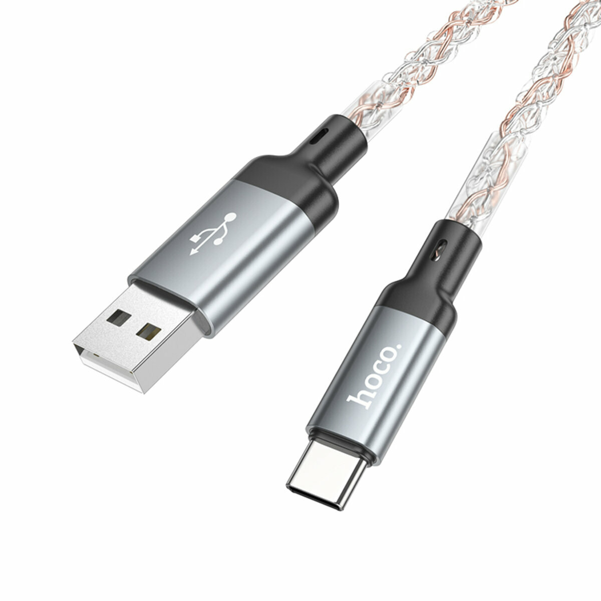 Кабель Hoco U112 Shine USB to Type-C 1м серый (HC-U112-UC-Gray) смотреть фото №1