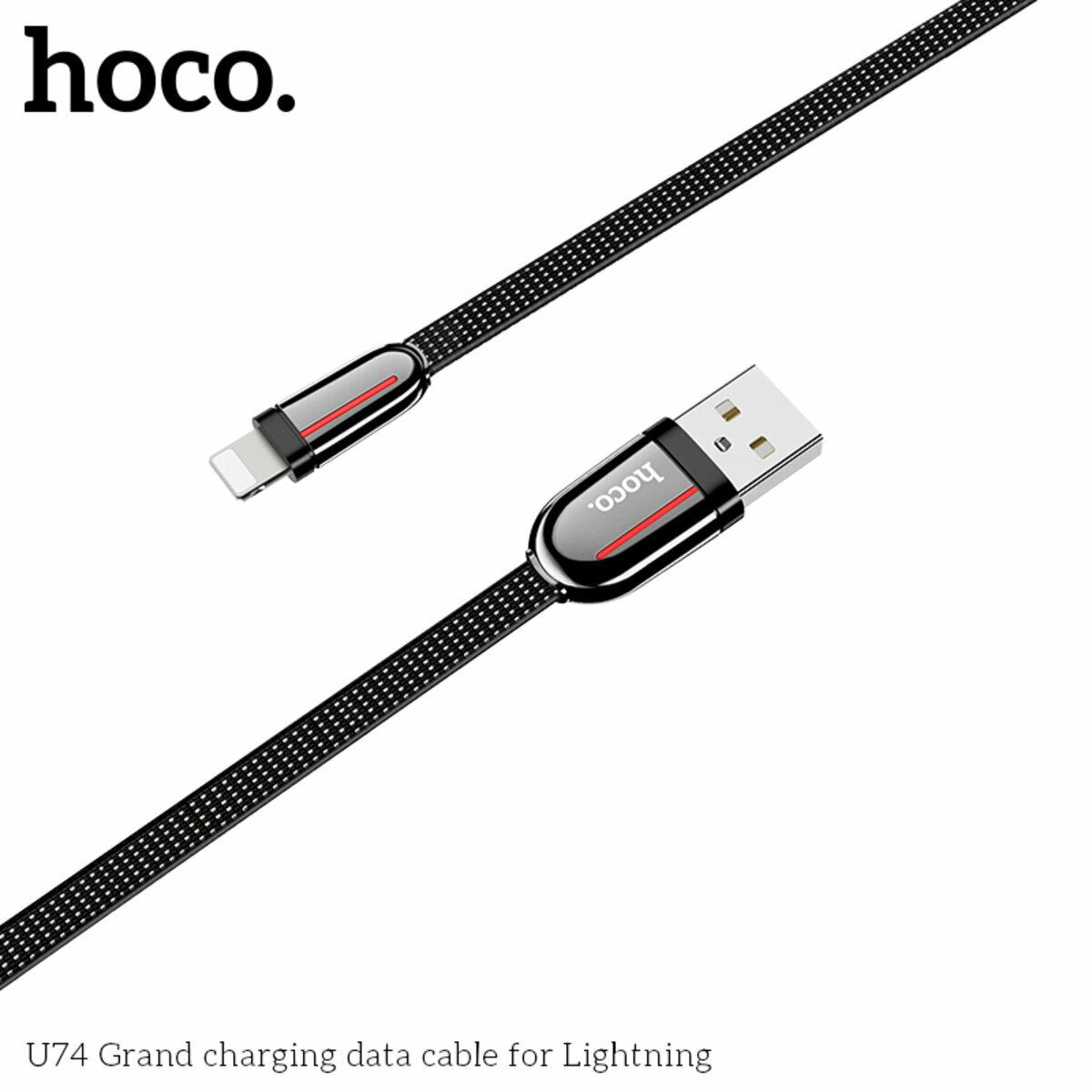 Кабель Hoco U74 Grand USB to Lightning 1.2м чорний (HC-U74-UL-Black) дивитися фото №5