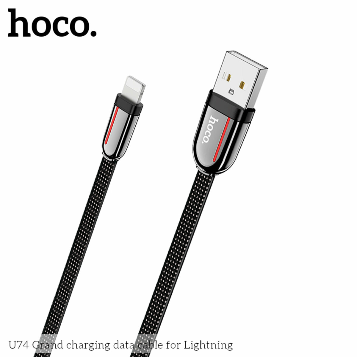 Кабель Hoco U74 Grand USB to Lightning 1.2м чорний (HC-U74-UL-Black) дивитися фото №4