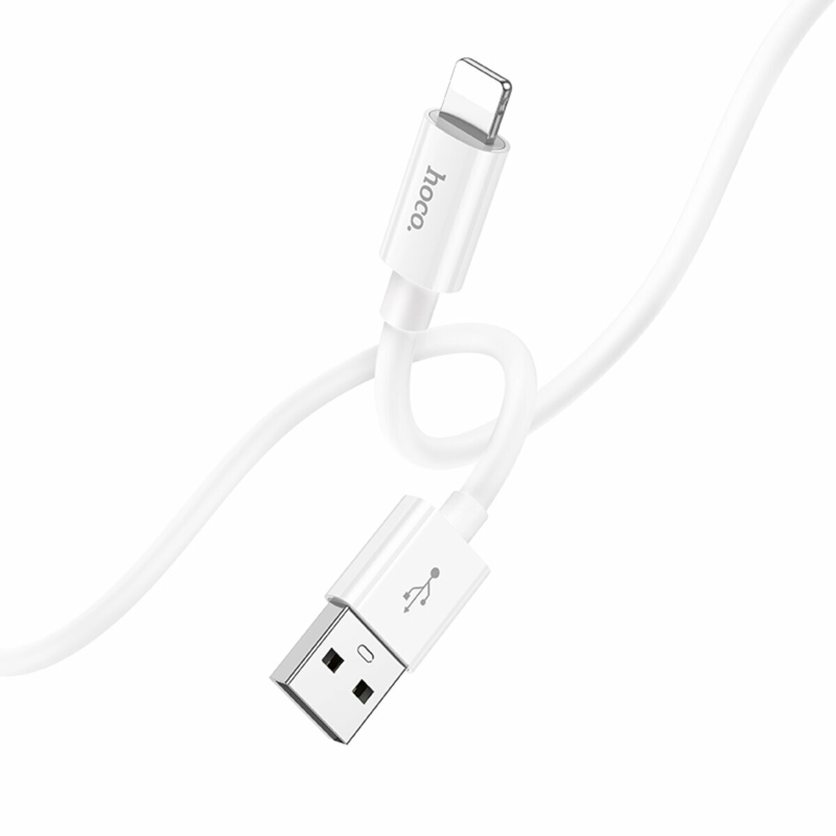 Кабель Hoco X87 Magic silicone USB to Lightning 1м білий (HC-X87-UL-White) дивитися фото №1