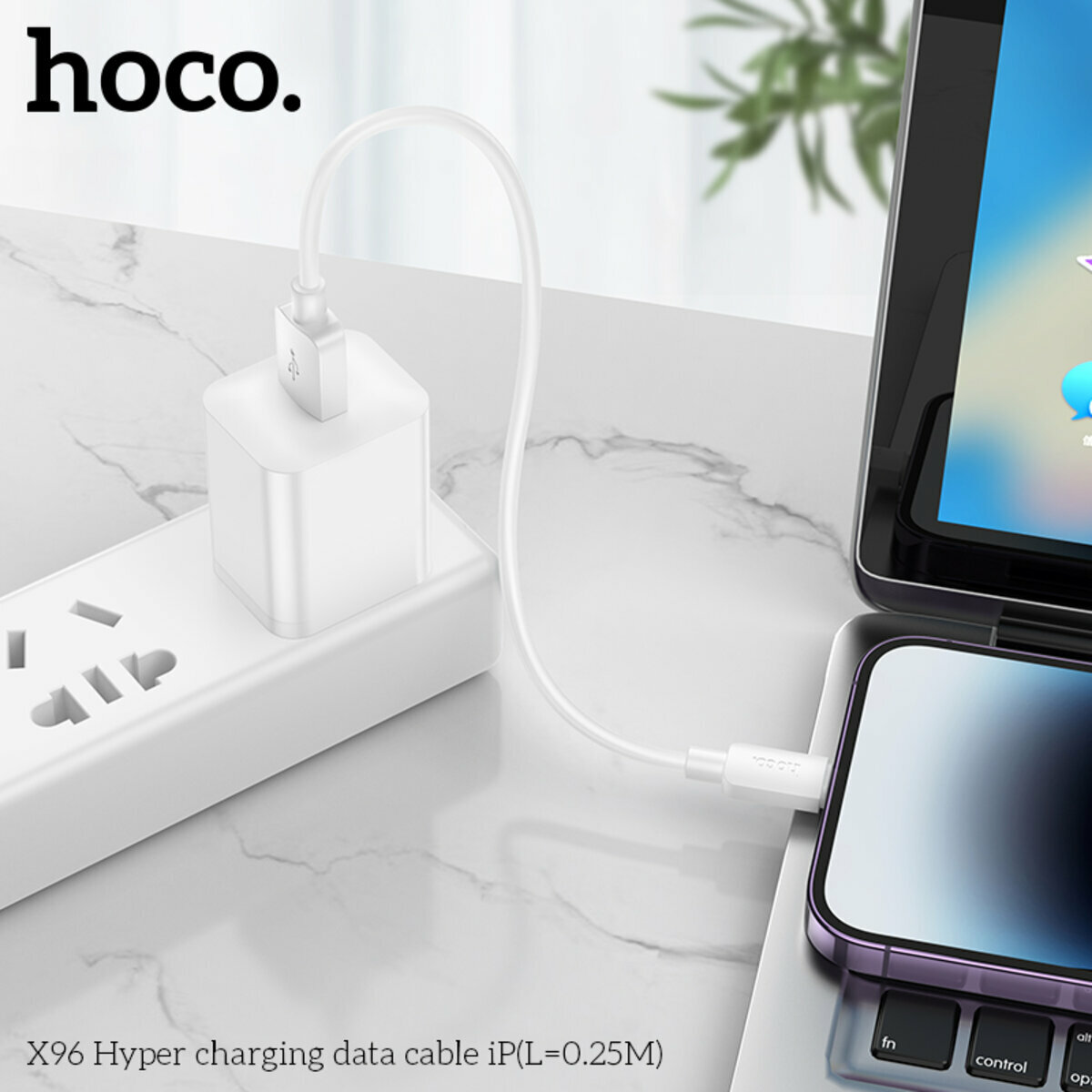 Кабель Hoco X96 Hyper USB to Lightning 0,25м чорний (HC-X96-UL-0.25m-Black) дивитися фото №4