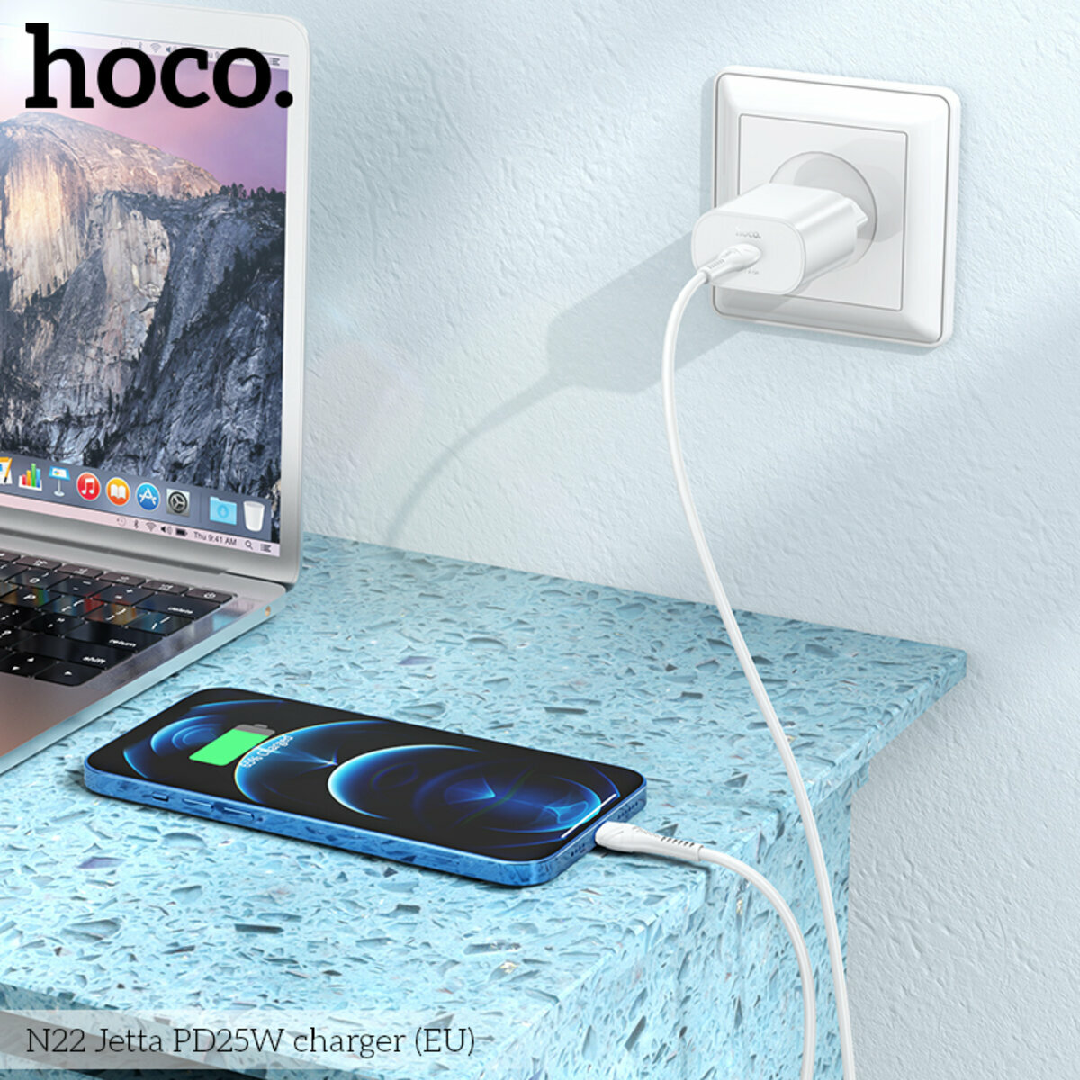 Мережевий зарядний пристрій Hoco N22 Jetta PD25W білий (HC-N22-White) дивитися фото №6