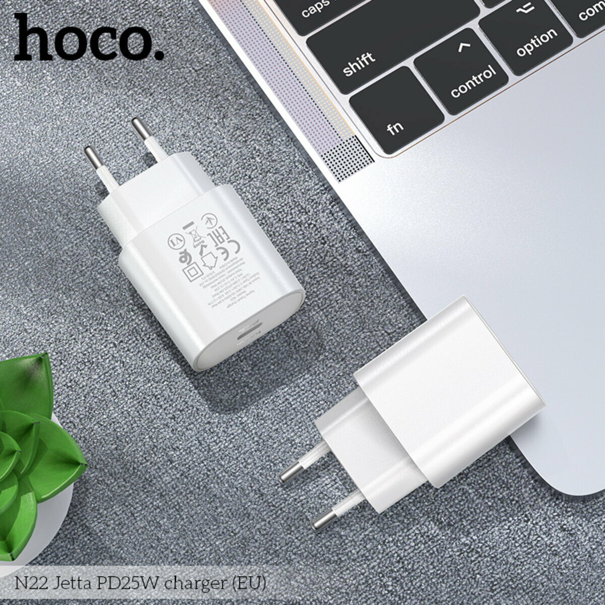 Мережевий зарядний пристрій Hoco N22 Jetta PD25W білий (HC-N22-White) дивитися фото №5