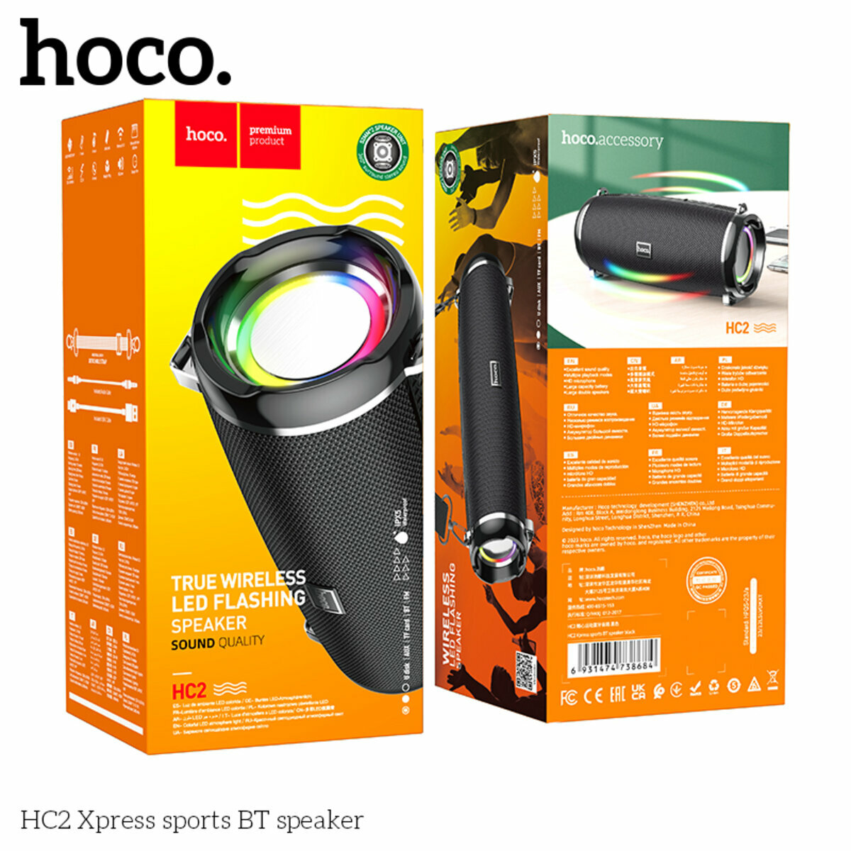 Портативна Акустика Hoco HC2 Xpress Sports BT Speaker чорна (HC-HC2-Black) дивитися фото №5