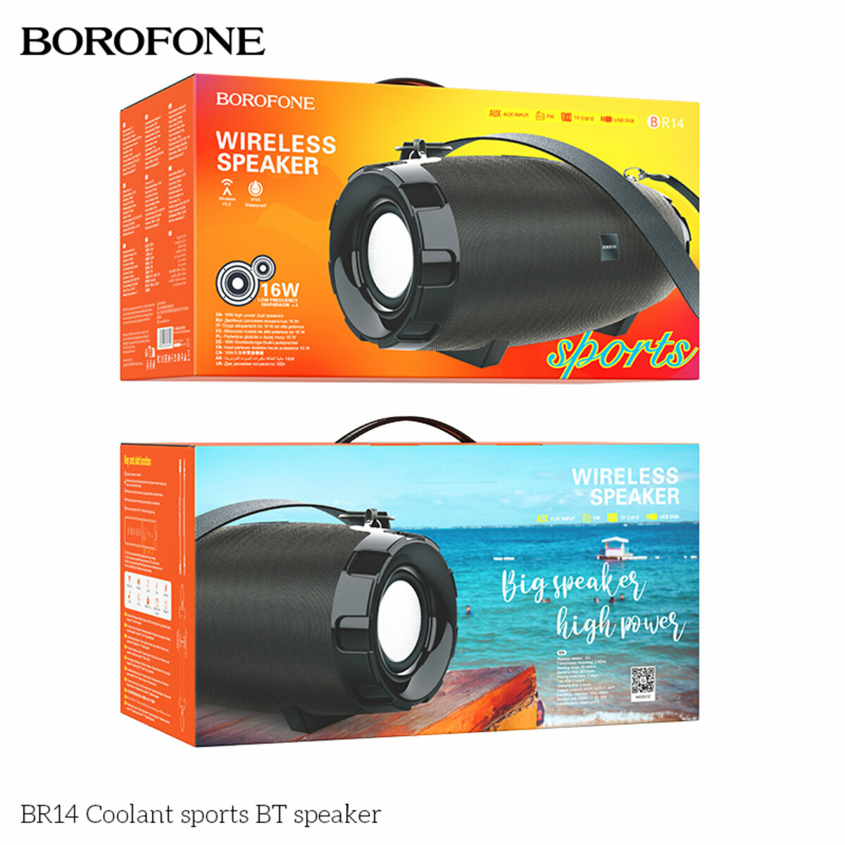 Портативна Акустика Borofone BR14 Coolant Sports BT Speaker чорна (BF-BR14-Black) дивитися фото №2