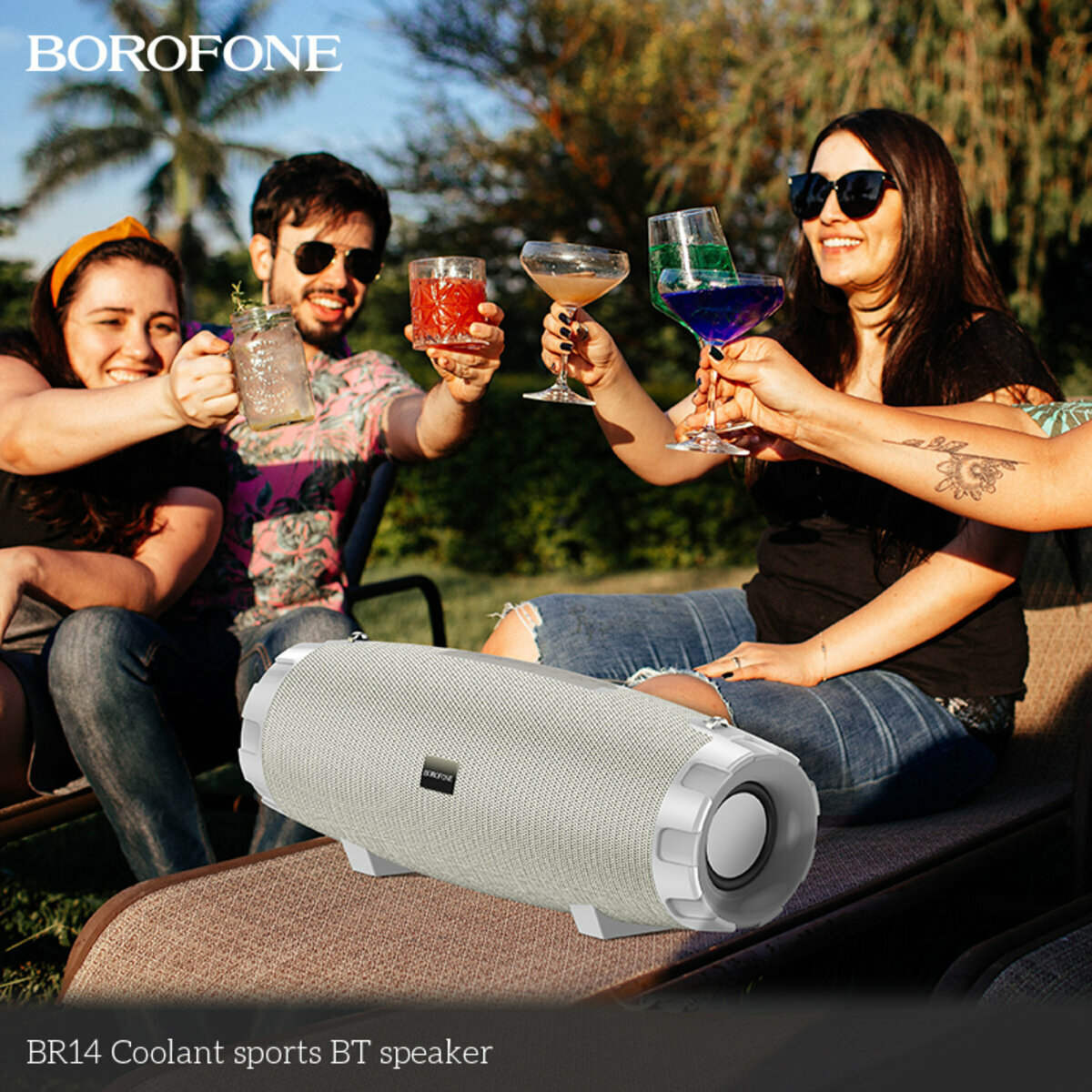 Портативна Акустика Borofone BR14 Coolant Sports BT Speaker чорна (BF-BR14-Black) дивитися фото №4