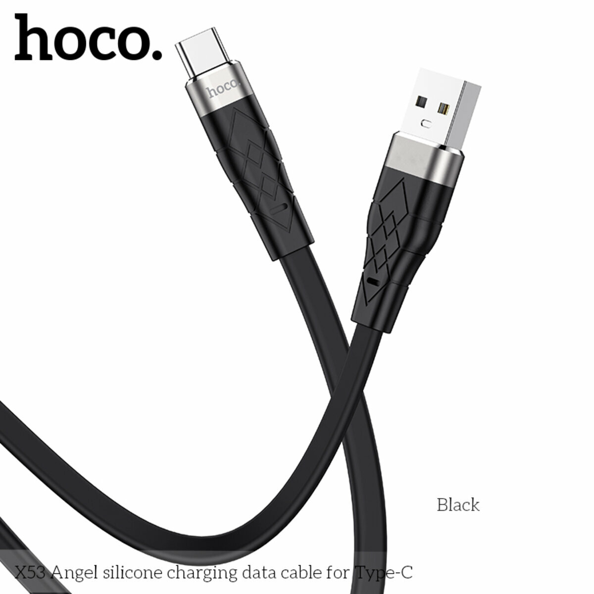 Кабель Hoco X53 Angel silicone USB to Type-C 1м черный (HC-X53-UC-Black) смотреть фото №6