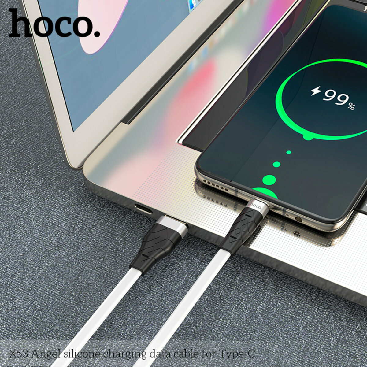 Кабель Hoco X53 Angel silicone USB to Type-C 1м черный (HC-X53-UC-Black) смотреть фото №3