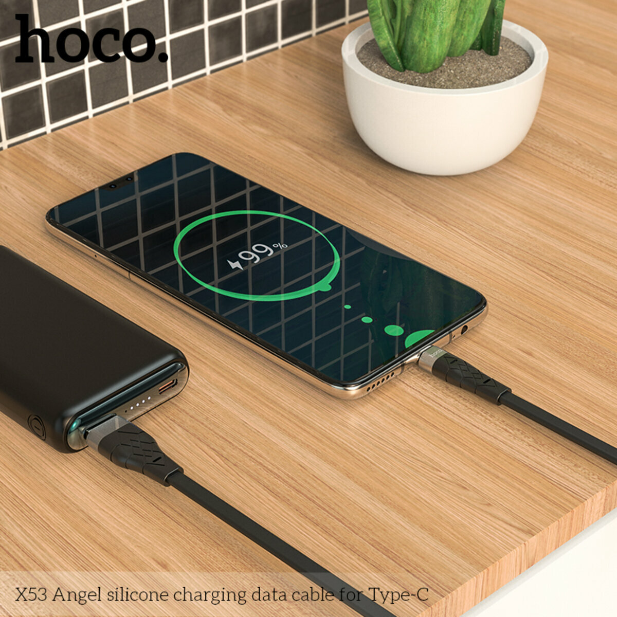 Кабель Hoco X53 Angel silicone USB to Type-C 1м черный (HC-X53-UC-Black) смотреть фото №4