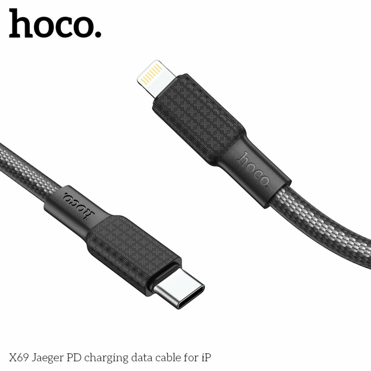 Кабель Hoco X69 Jaeger Type-C to Lightning 1м черный (HC-X69-L-Black) смотреть фото №5