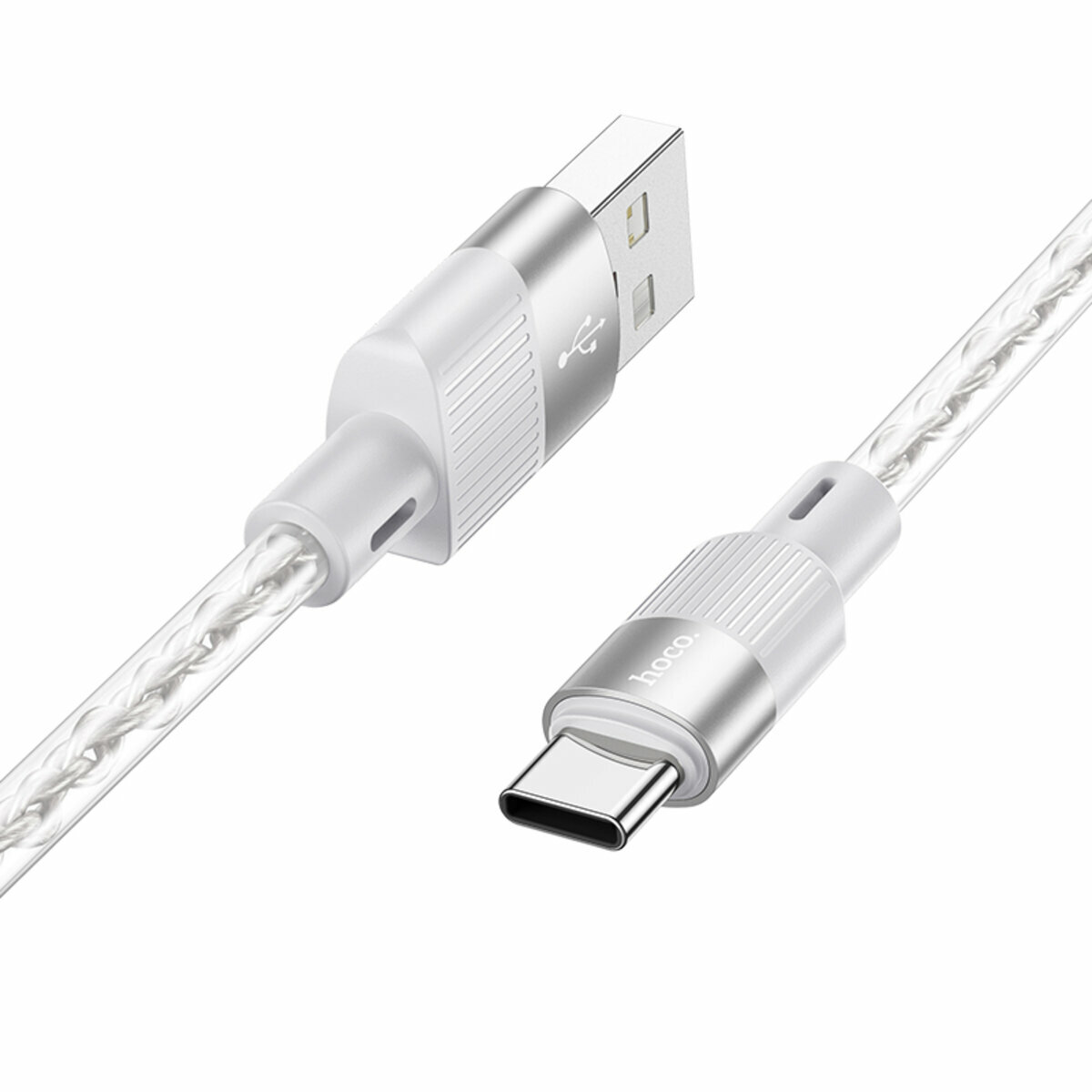 Кабель Hoco X99 Crystal junction silicone USB to Type-C 1м серый (HC-X99-UC-Gray) смотреть фото №1