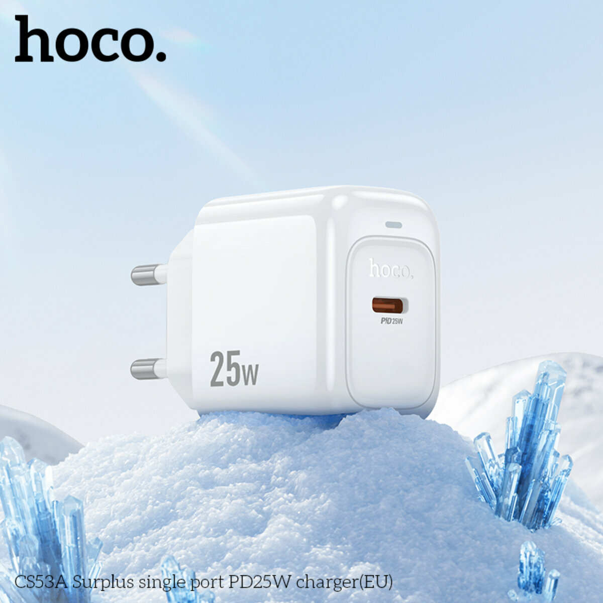 Мережевий зарядний пристрій Hoco CS53A Surplus PD25W білий (HC-CS53A-White) дивитися фото №2