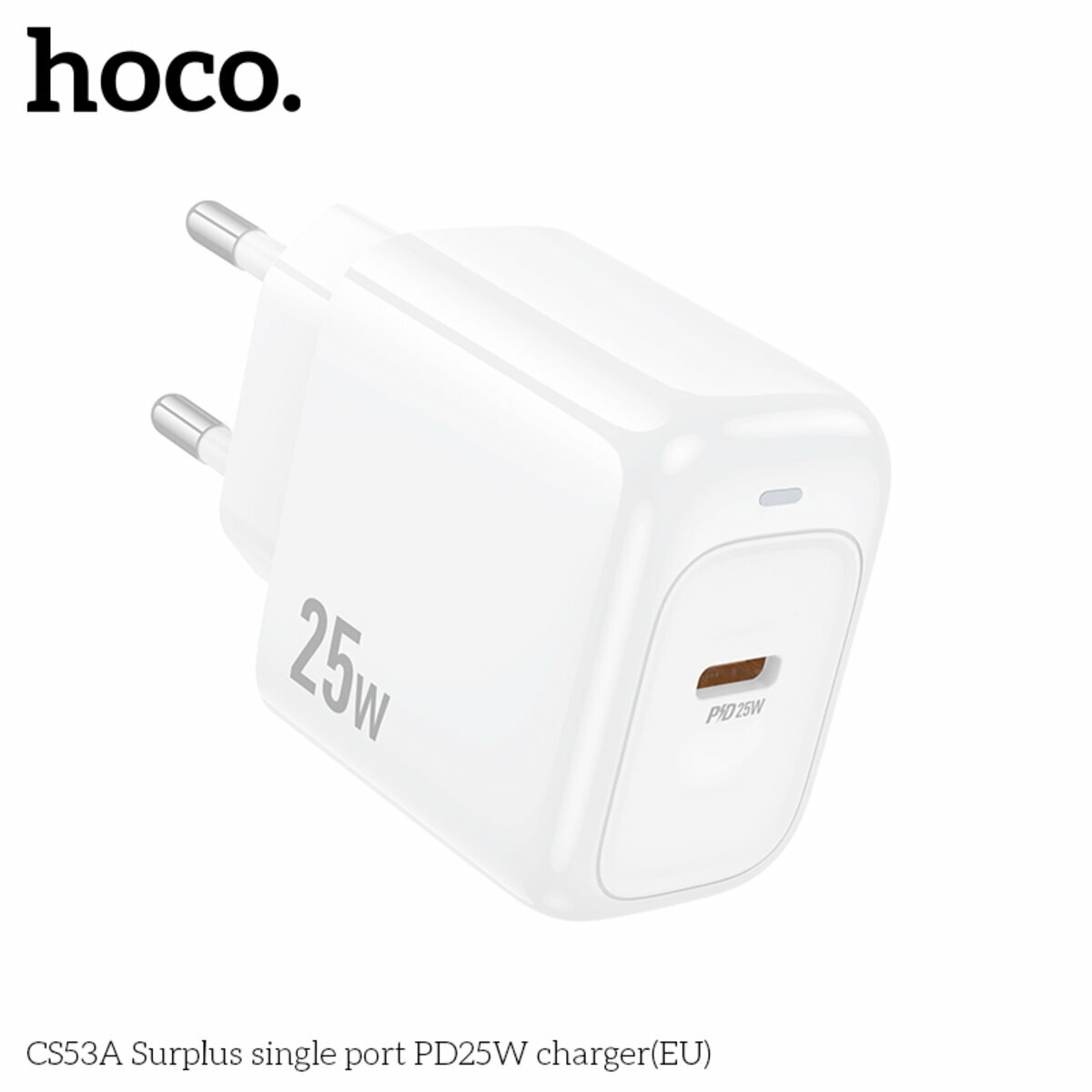 Мережевий зарядний пристрій Hoco CS53A Surplus PD25W білий (HC-CS53A-White) дивитися фото №6