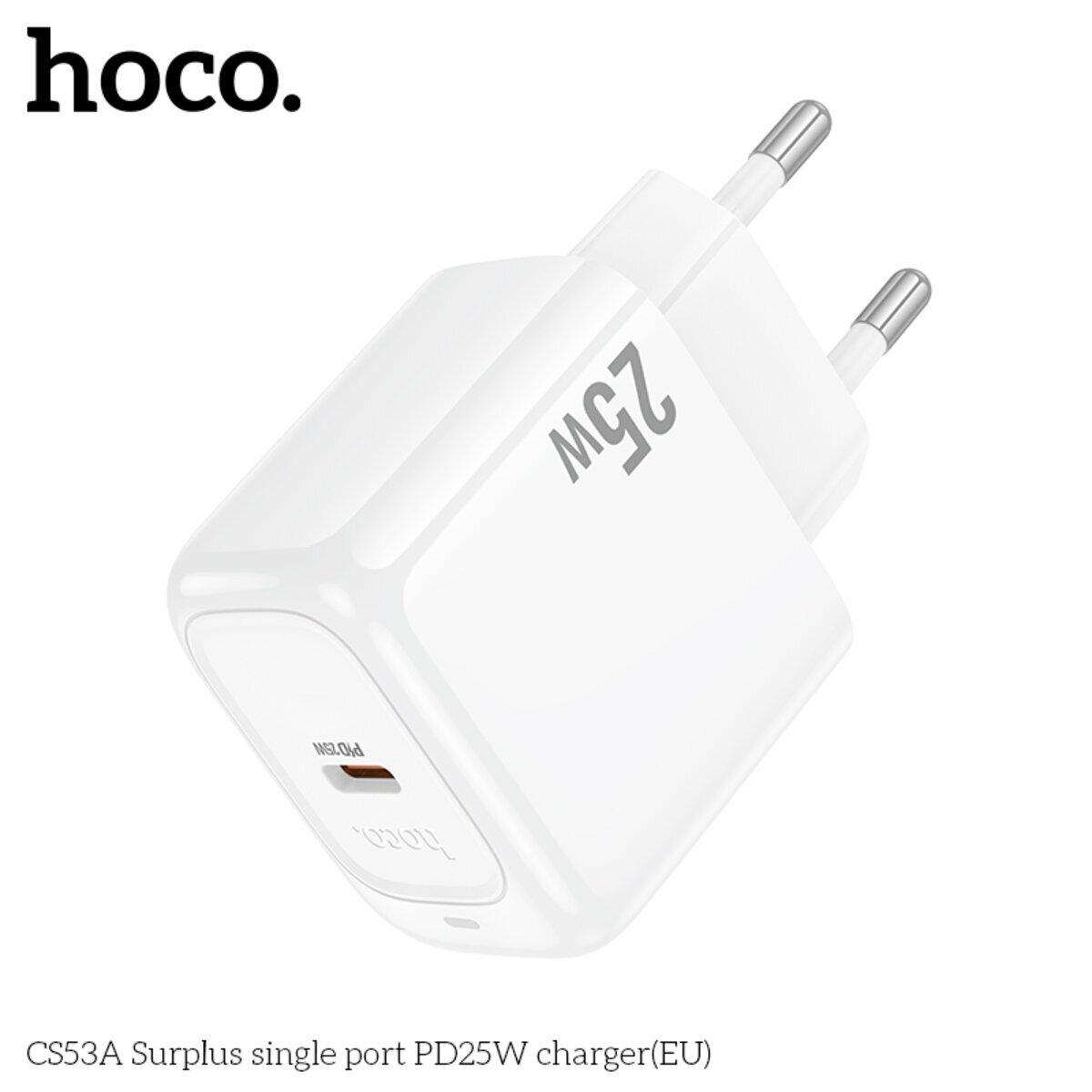 Мережевий зарядний пристрій Hoco CS53A Surplus PD25W білий (HC-CS53A-White) дивитися фото №5