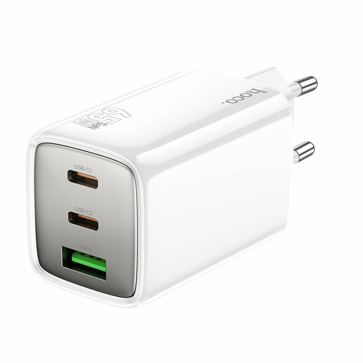 Мережевий зарядний пристрій Hoco N49 Glorious PD65W(2C1A) білий (HC-N49-White) дивитися фото №1