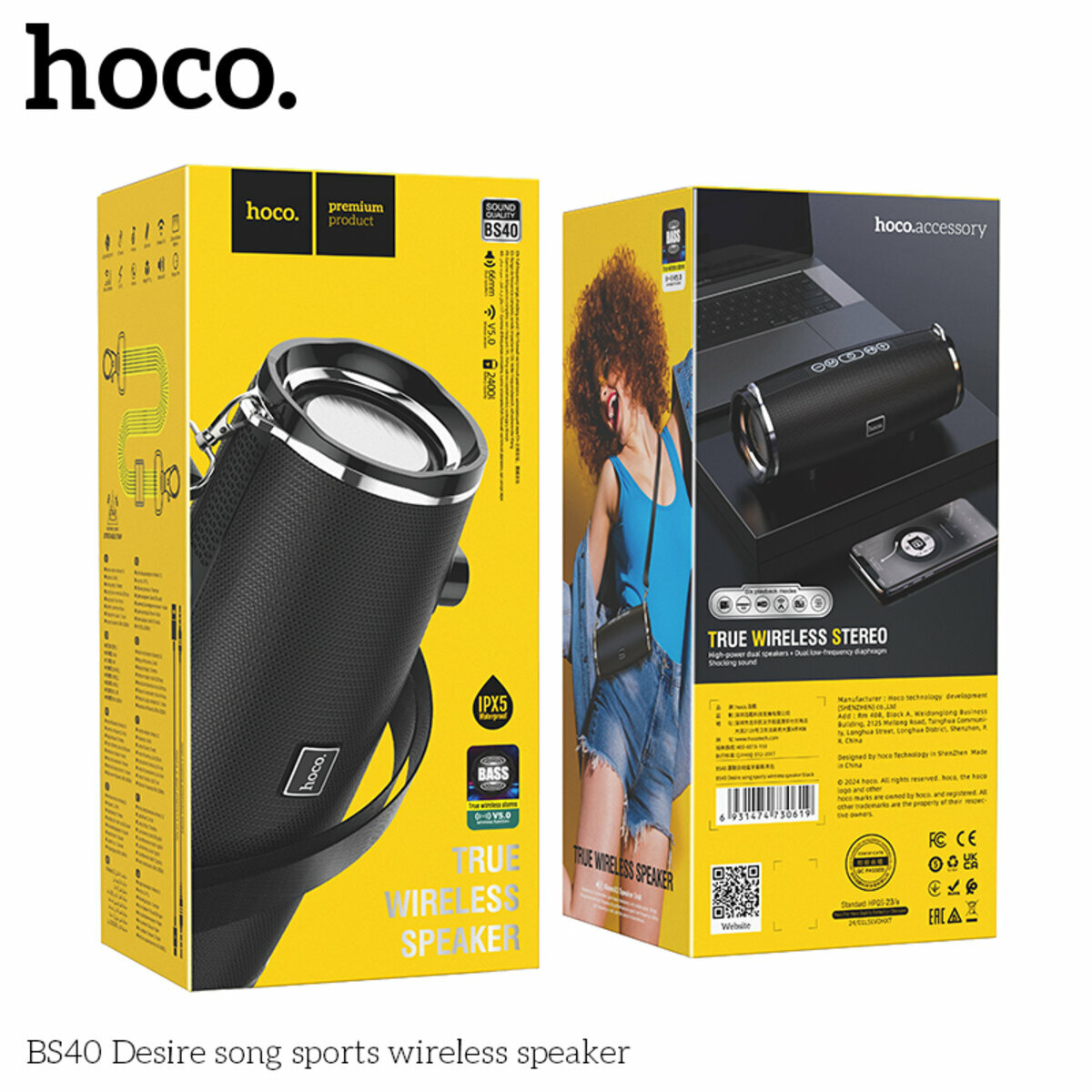 Портативна Акустика Hoco BS40 Desire Song Sports Wireless Speaker чорна (HC-BS40-Black) дивитися фото №4