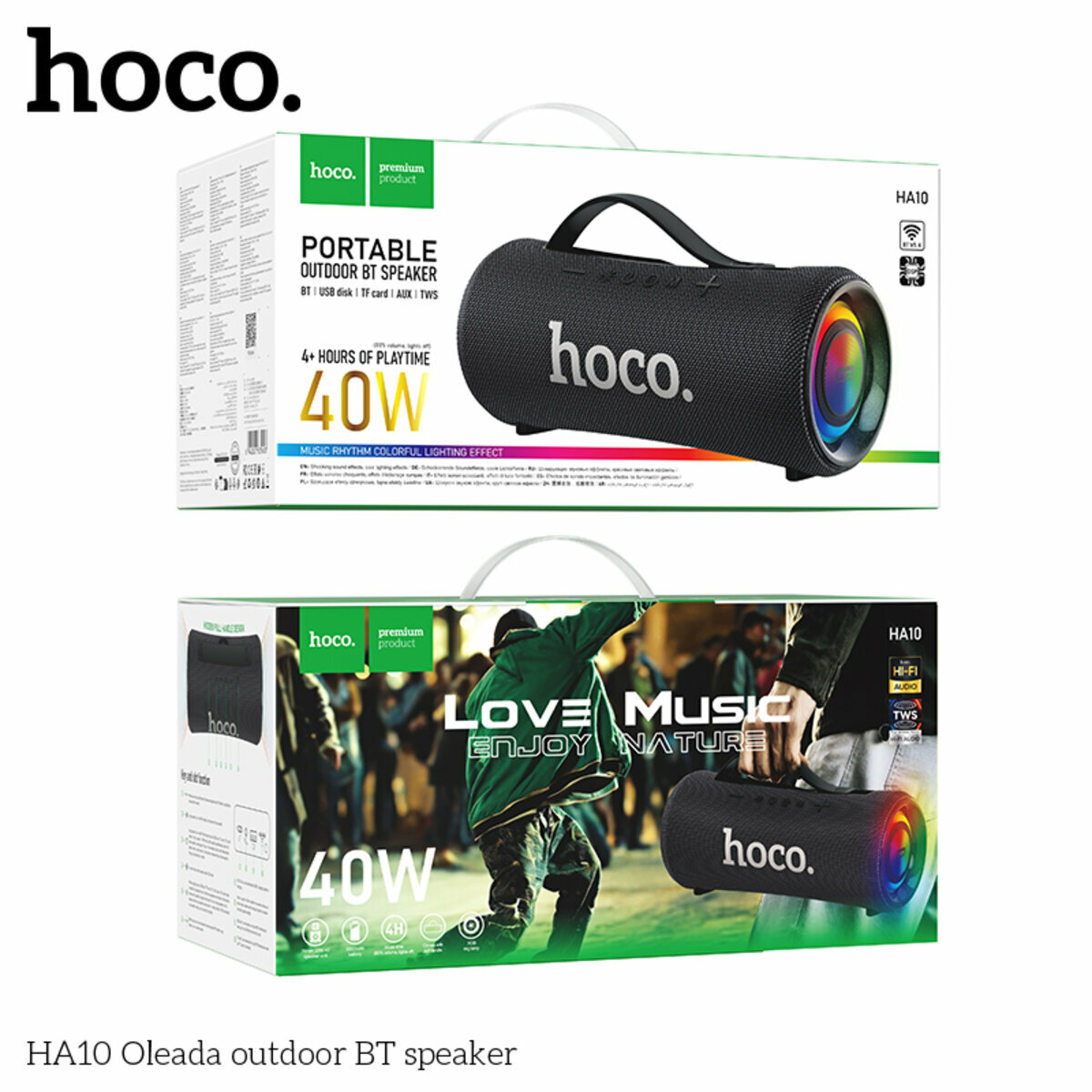 Портативна Акустика Hoco HA10 Oleada Outdoor BT Speaker чорна (HC-HA10-Black) дивитися фото №8