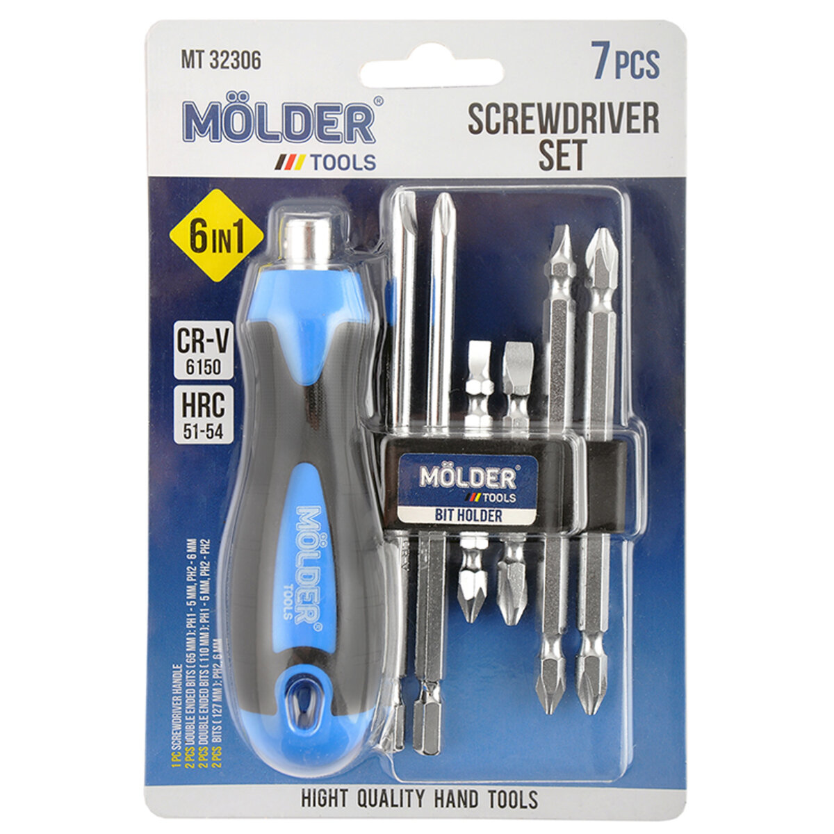 Викрутка Molder зі змінними насадками 6в1 MT32306 (MT32306) дивитися фото №3