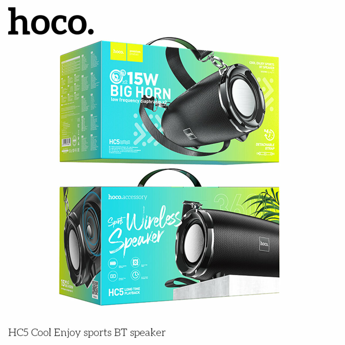 Портативна Акустика Hoco HC5 Cool Enjoy Sports BT Speaker чорна (HC-HC5-Black) дивитися фото №2