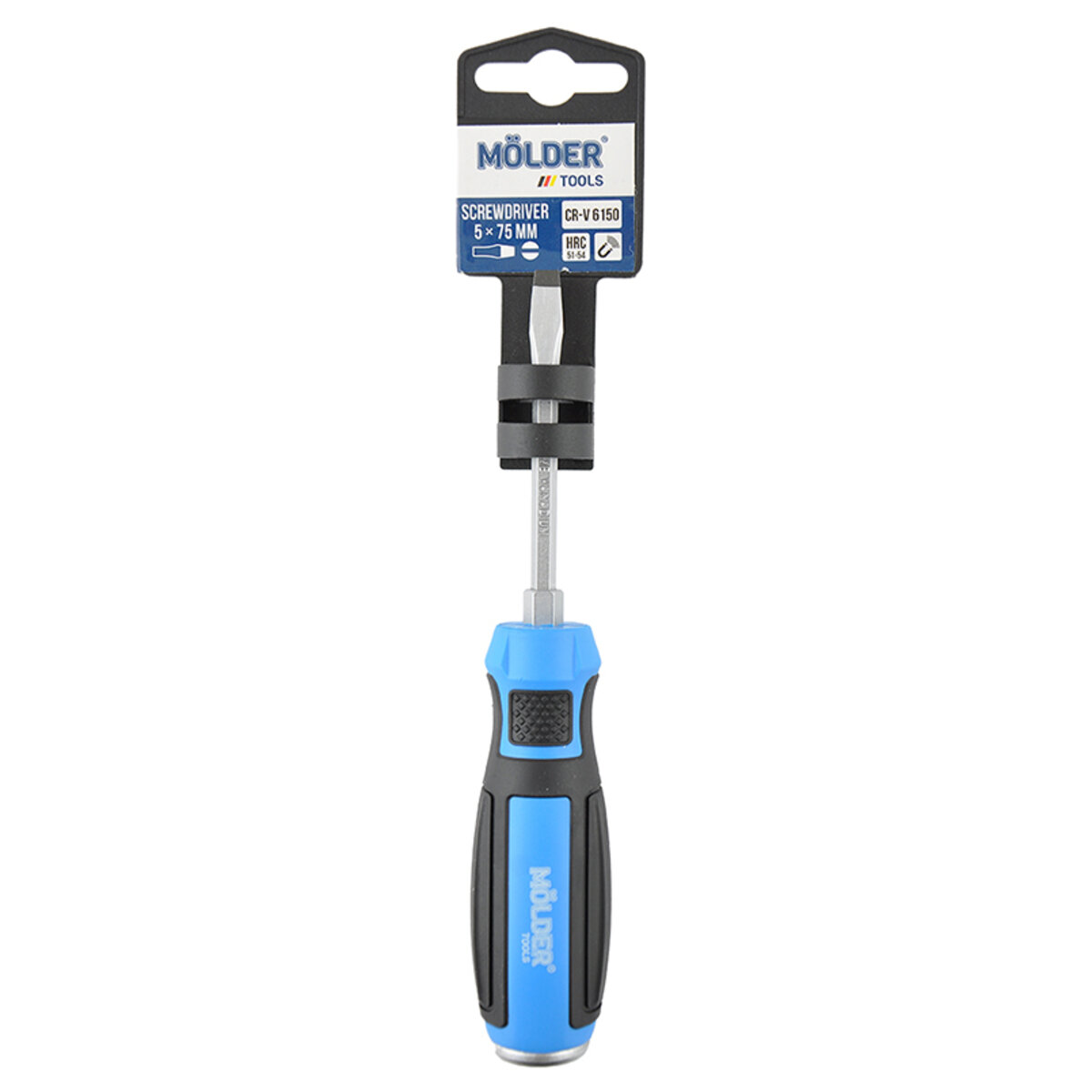 Викрутка Molder шліцева ударна з шестигранною опорою SL5x75mm (MT33001) дивитися фото №1