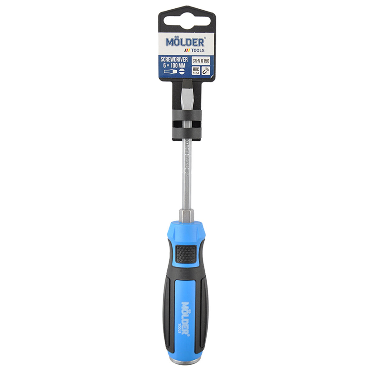 Викрутка Molder шліцева, ударна з шестигранною опорою SL6x100mm (MT33003) дивитися фото №1