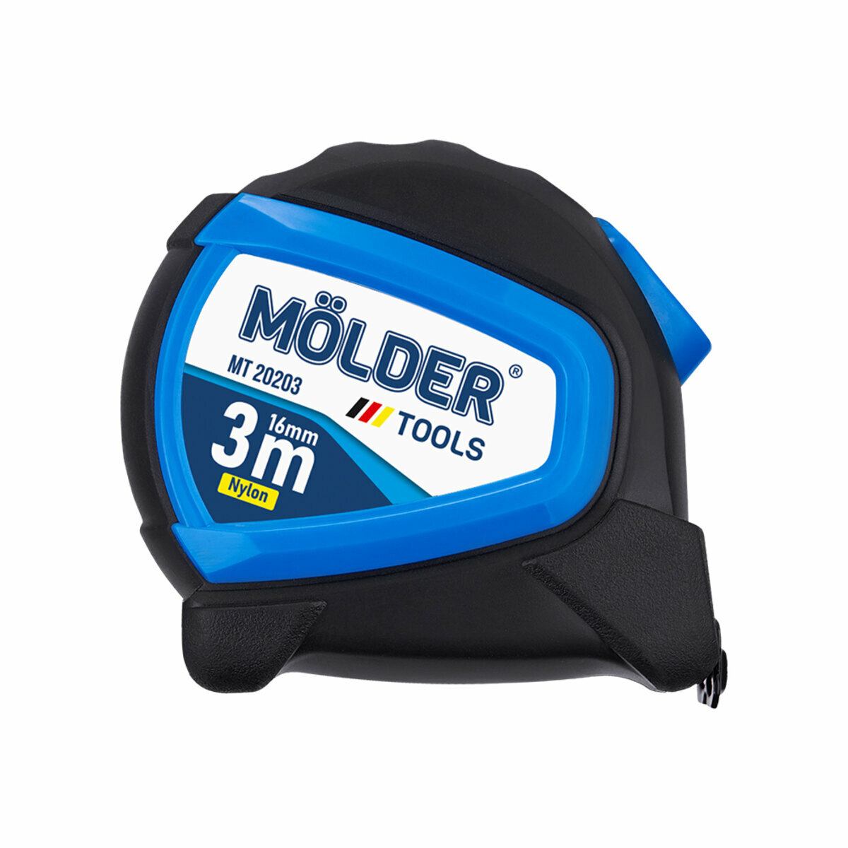 Рулетка Molder нейлоновая с автостопом и магнитным зацепом 3м, 16м (MT20203) смотреть фото №1