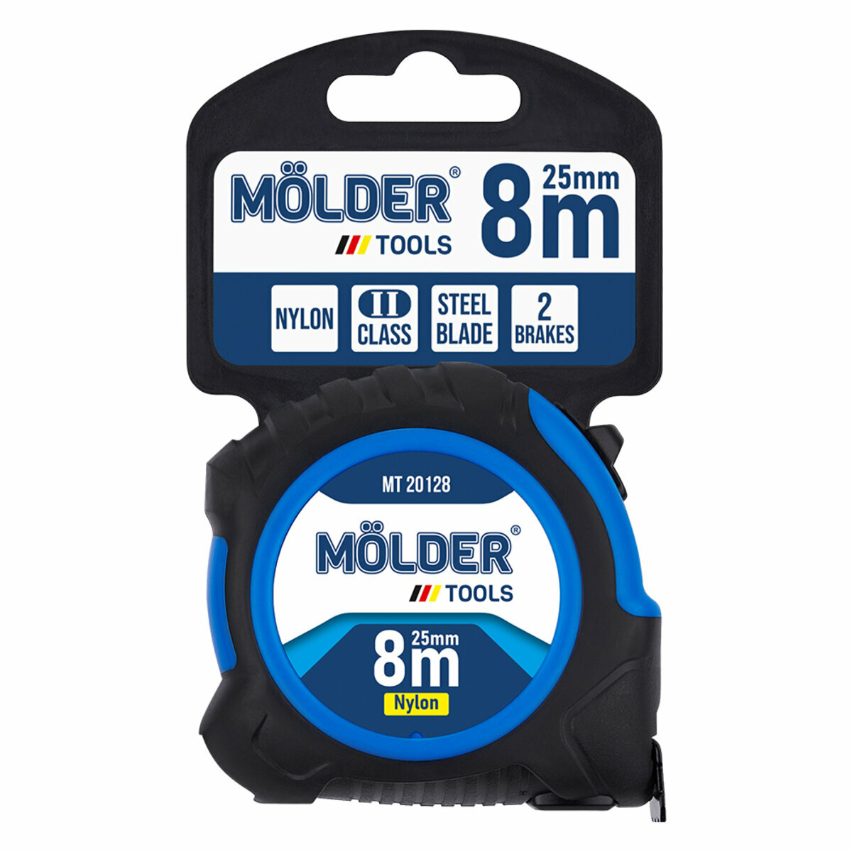 Рулетка Molder нейлонова 8м, 25мм (MT20128) дивитися фото №2