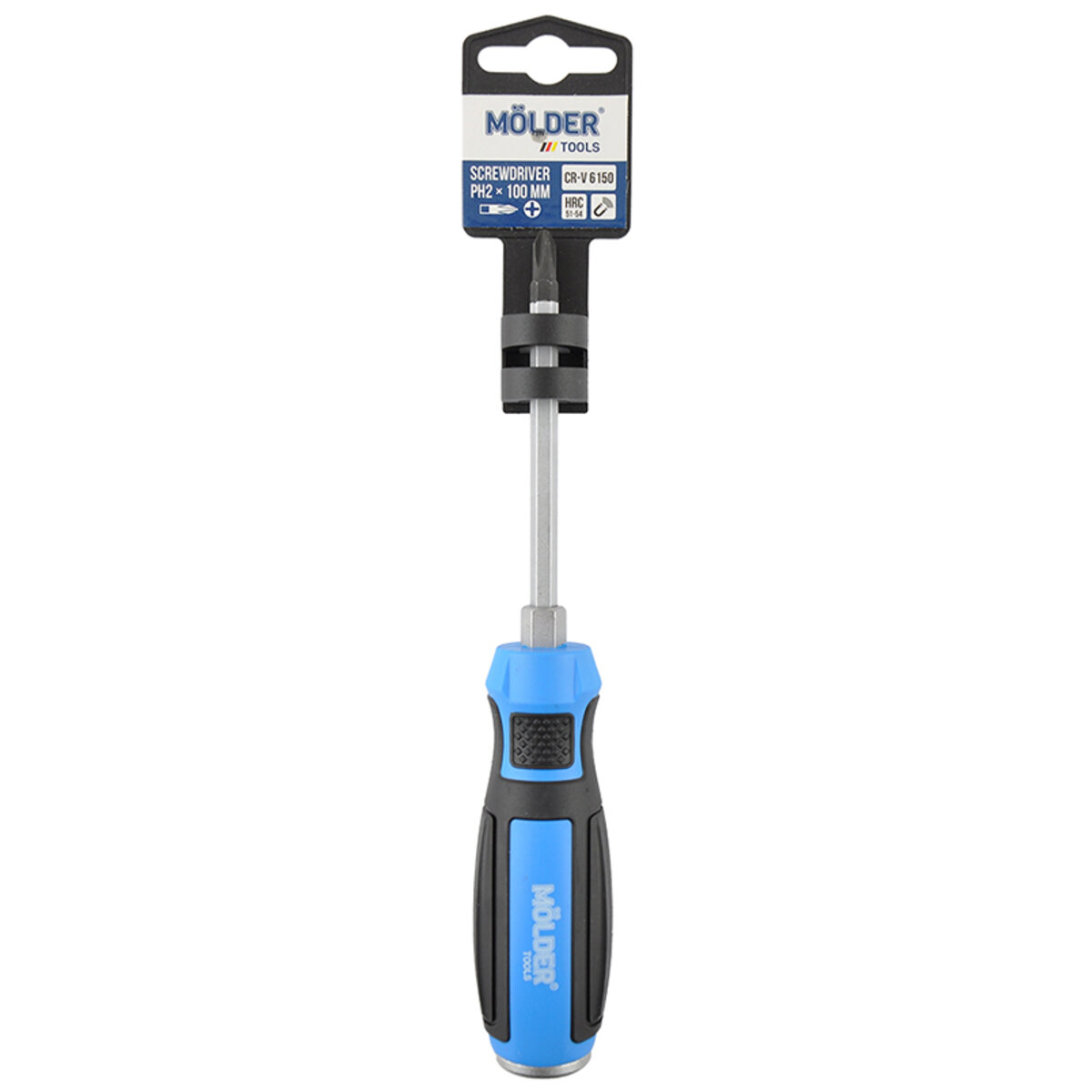 Викрутка Molder хрестова, ударна з шестигранною опорою PH2x100mm (MT33103) дивитися фото №1